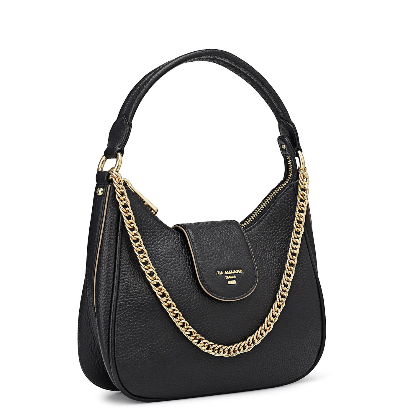 Small Wax Leather Sling - Black