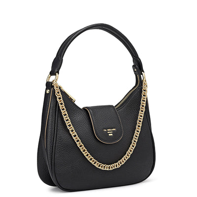 Small Wax Leather Sling - Black