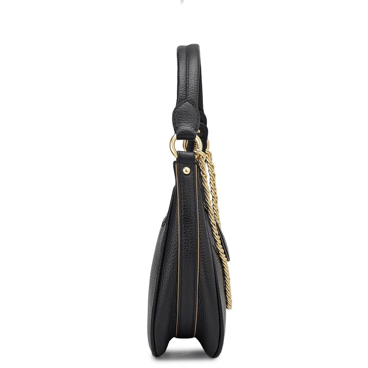 Small Wax Leather Sling - Black