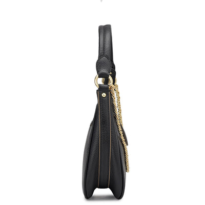 Small Wax Leather Sling - Black