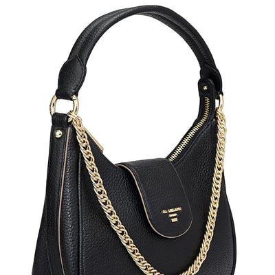Small Wax Leather Sling - Black
