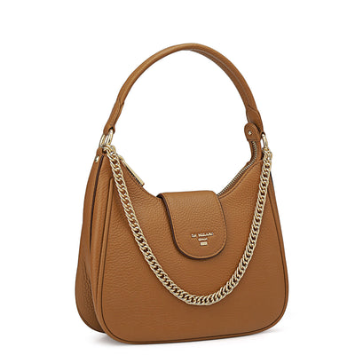 Small Wax Leather Sling - Caramel