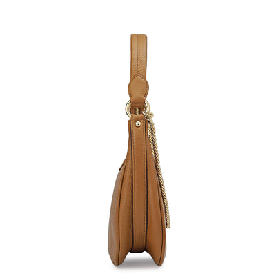 Small Wax Leather Sling - Caramel