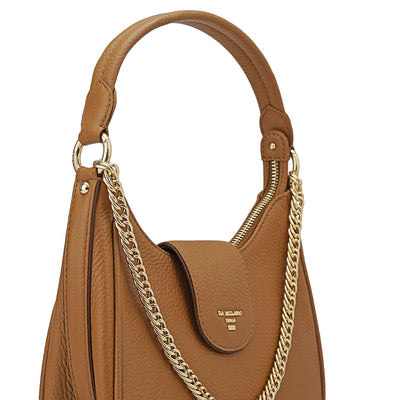 Small Wax Leather Sling - Caramel