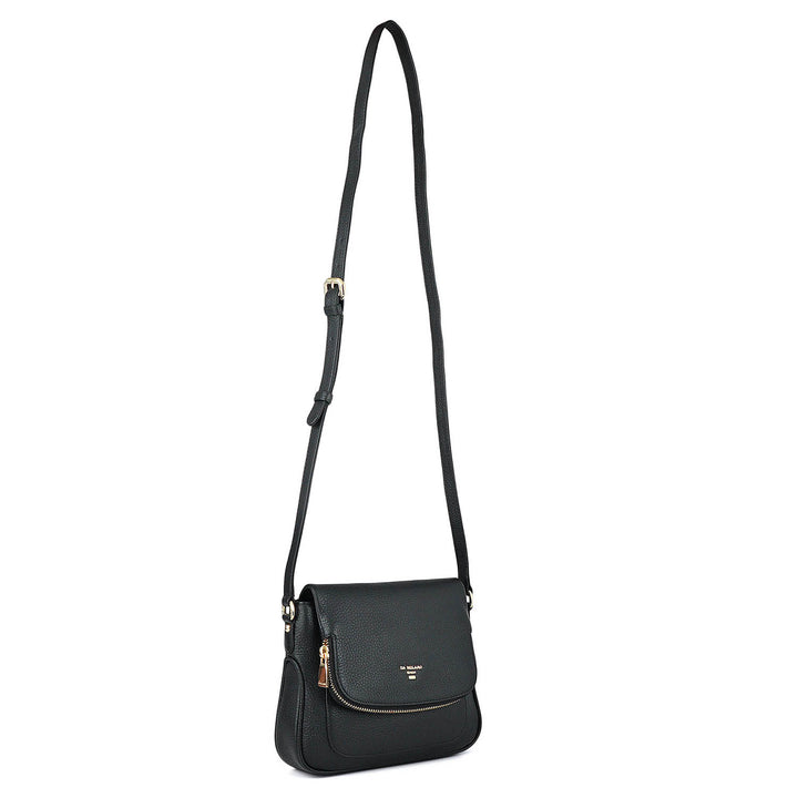 Small Wax Leather Sling - Black