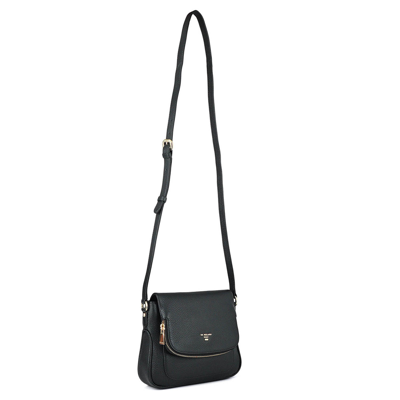 Small Wax Leather Sling - Black