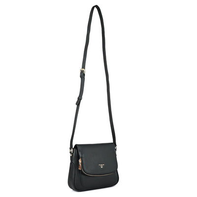 Small Wax Leather Sling - Black