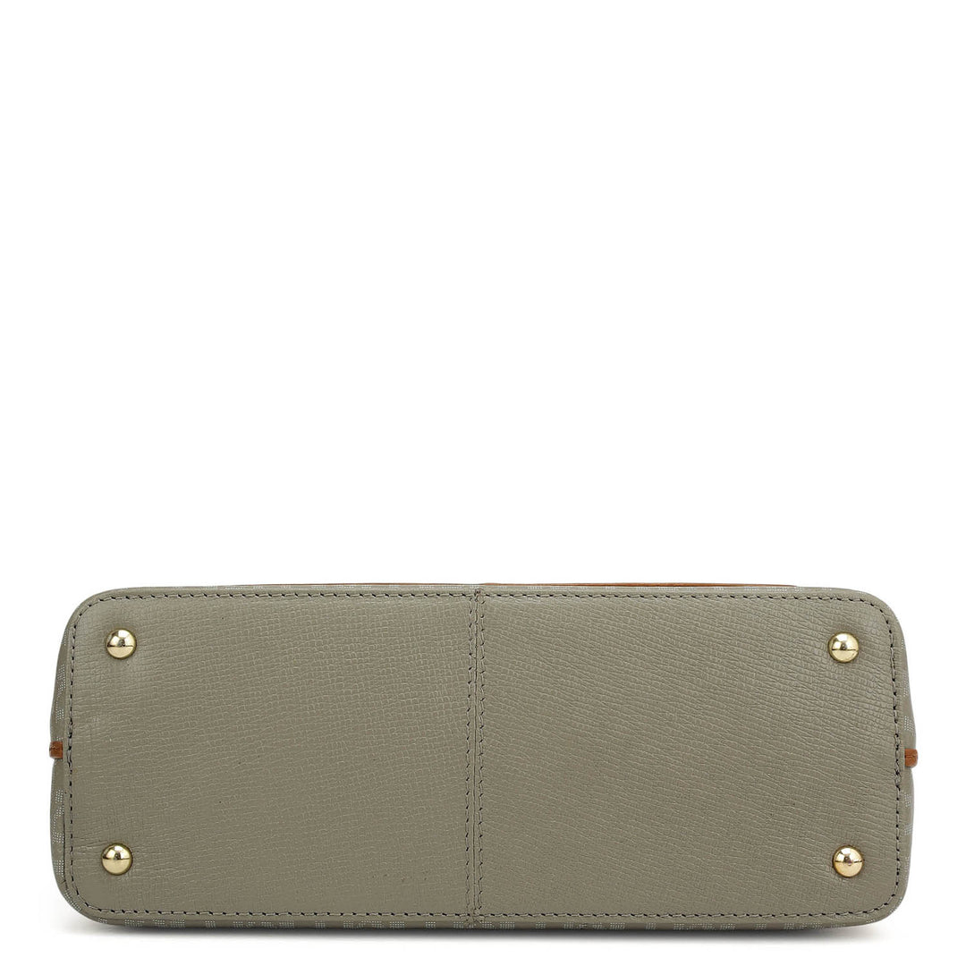 Small Monogram Leather Sling - Stone Grey