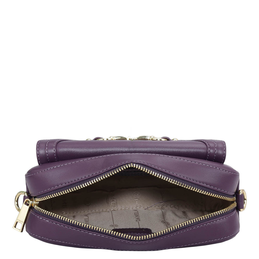 Mini Plain Leather Sling - Grapevine