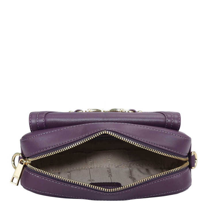 Mini Plain Leather Sling - Grapevine
