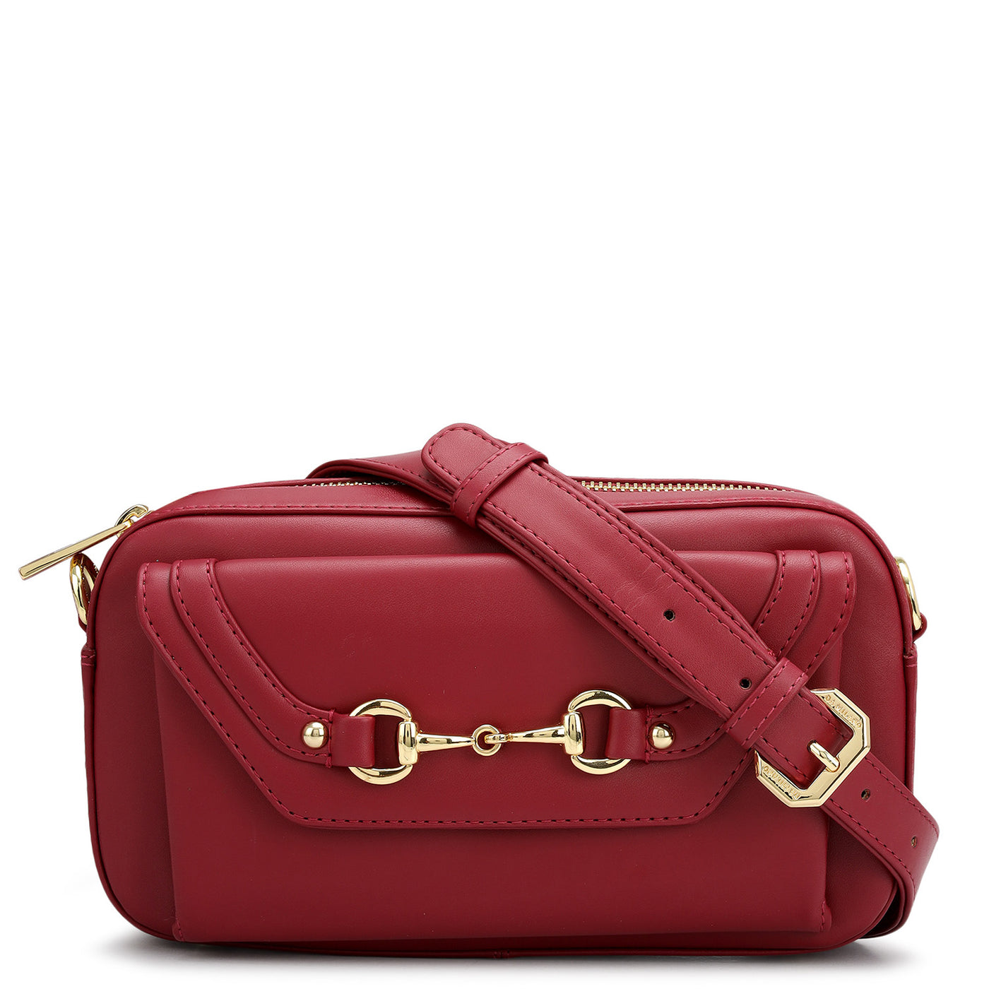 Small Plain Leather Sling - Plumberry
