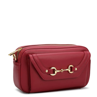 Small Plain Leather Sling - Plumberry