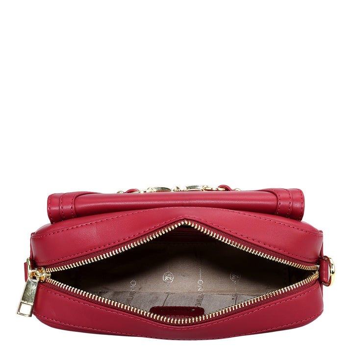 Mini Plain Leather Sling - Plumberry