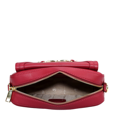 Small Plain Leather Sling - Plumberry