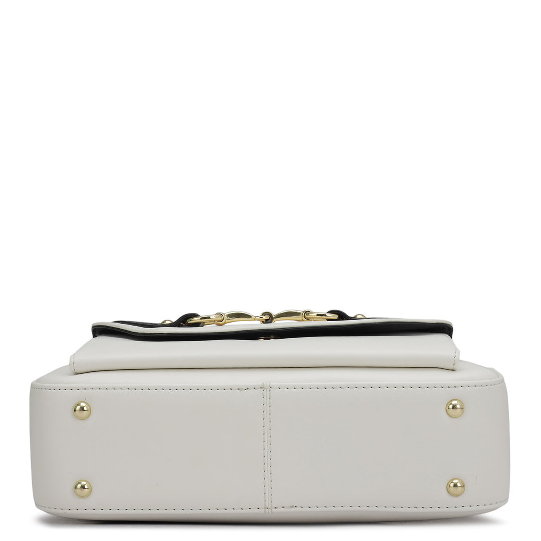 Mini Plain Leather Sling - Snow