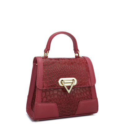 Small Croco Franzy Leather Sling - Plumberry
