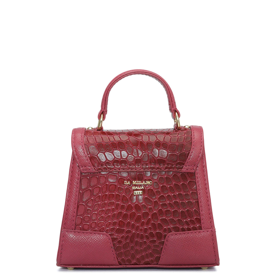 Small Croco Franzy Leather Sling - Plumberry