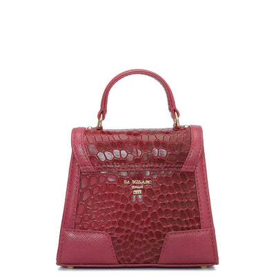 Small Croco Franzy Leather Sling - Plumberry