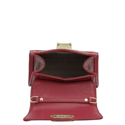 Small Croco Franzy Leather Sling - Plumberry