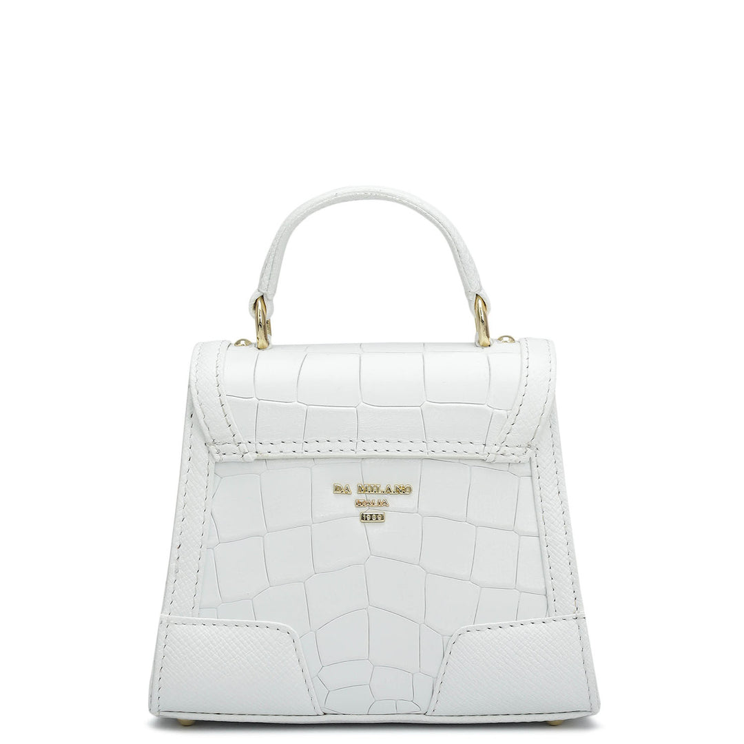 Small Croco Franzy Leather Sling - Snow