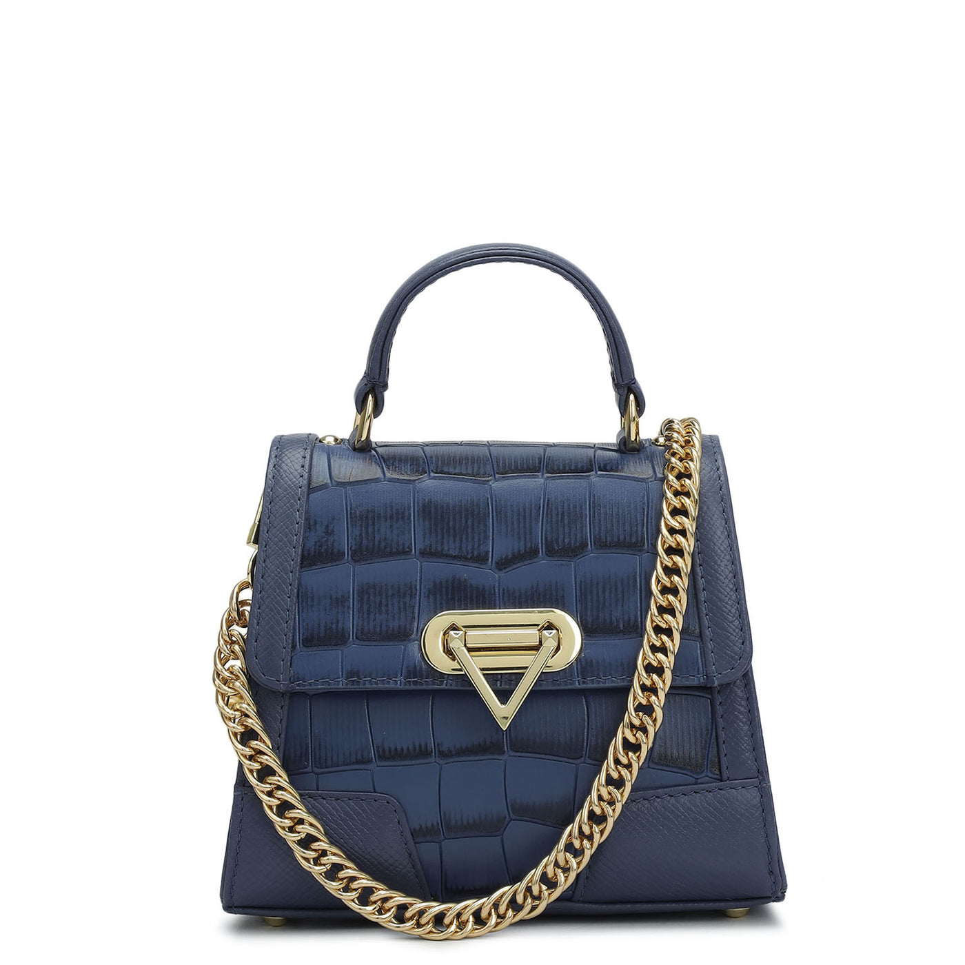 Small Croco Franzy Leather Sling - Stardust