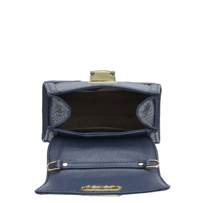 Small Croco Franzy Leather Sling - Stardust