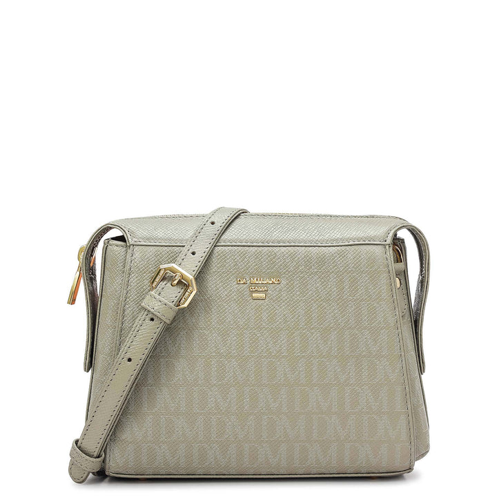 Small Monogram Leather Sling - Stone Grey