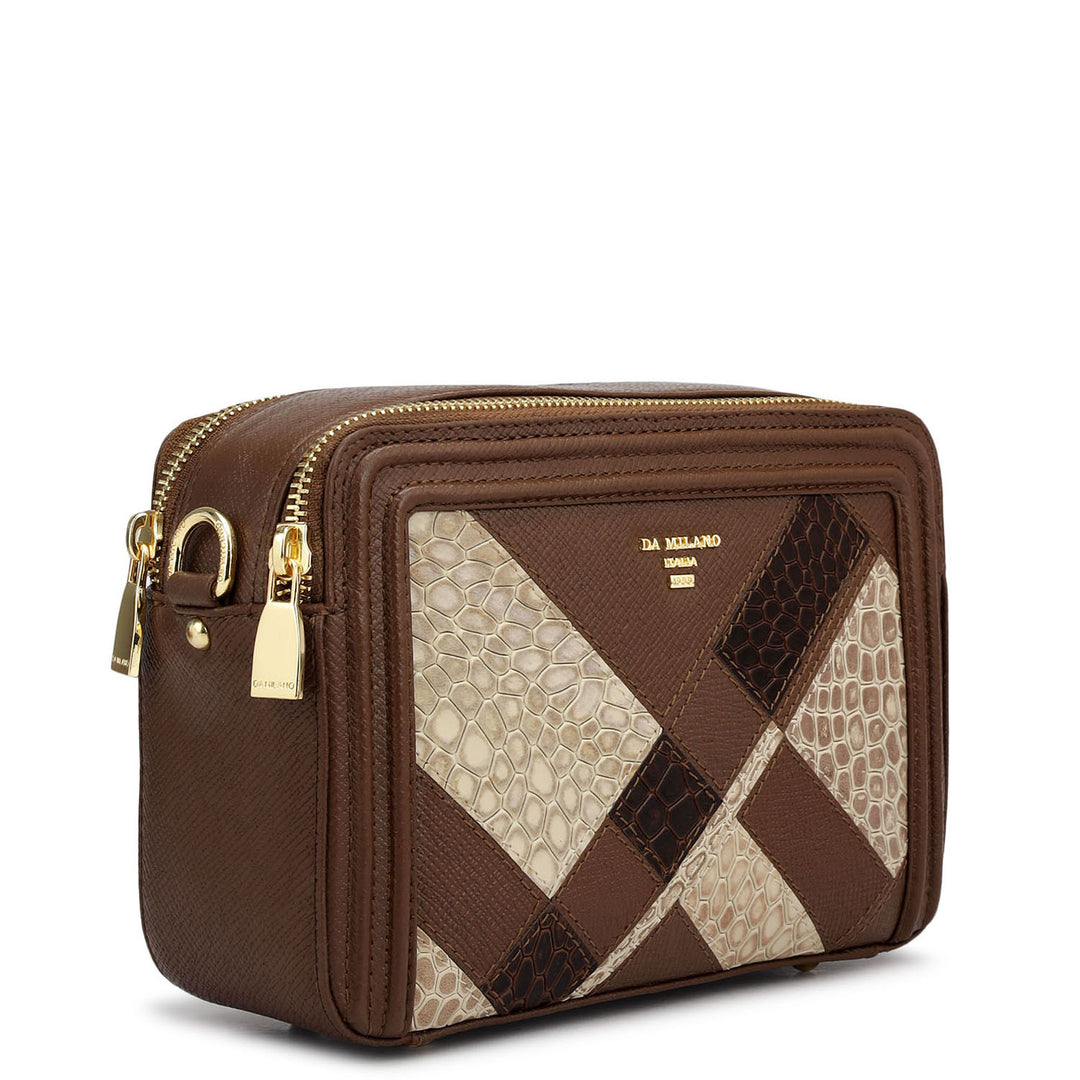 Mini Mosaic Franzy Leather Sling - Date & Frost