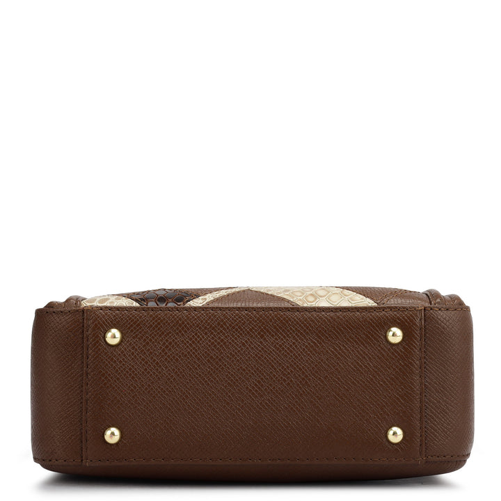 Mini Mosaic Franzy Leather Sling - Date & Frost