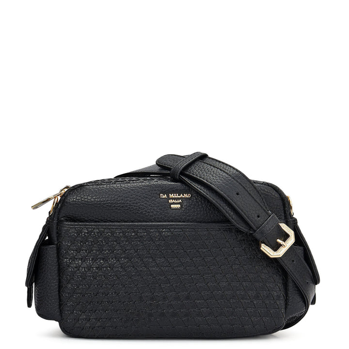 Small Mat Wax Leather Sling - Black