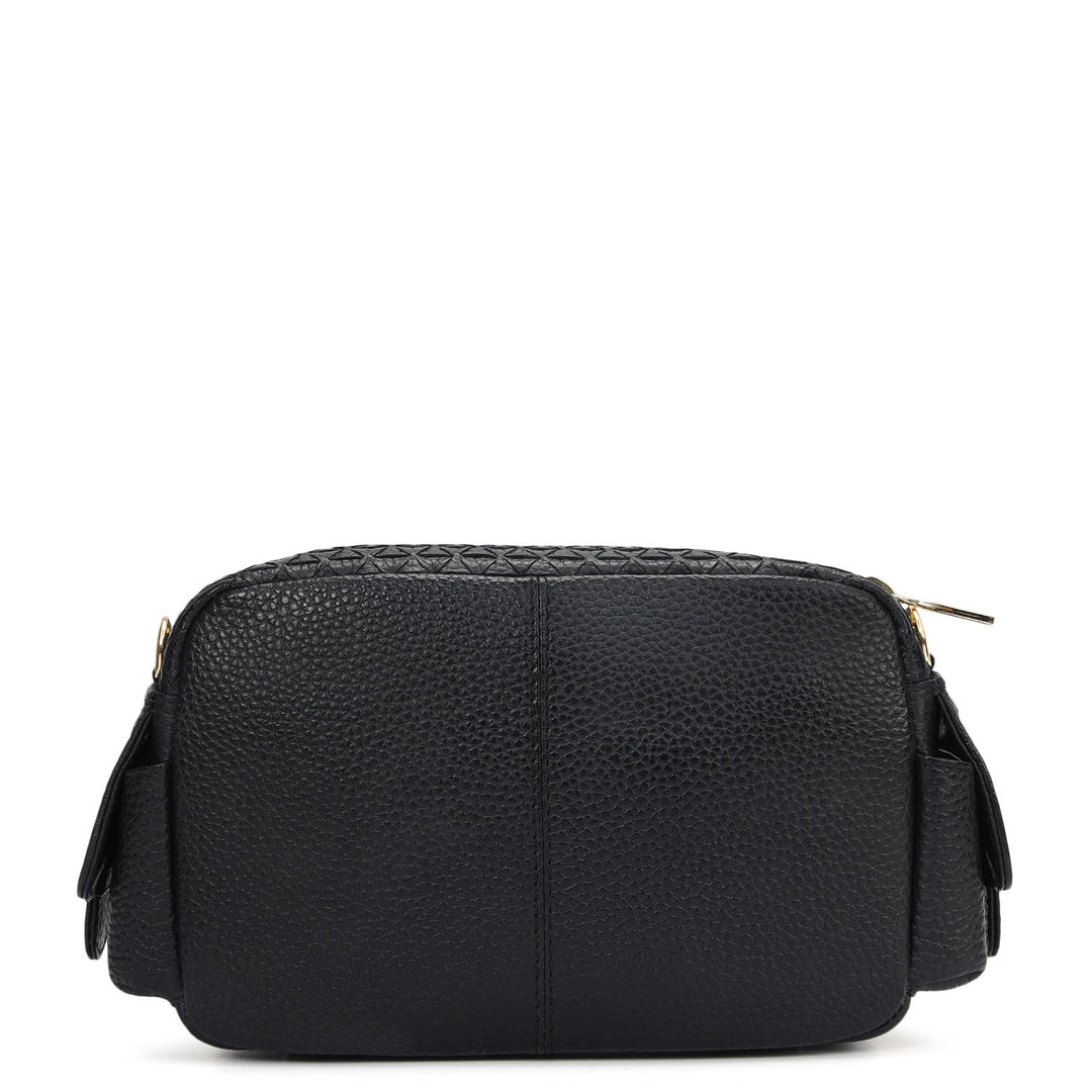 Small Mat Wax Leather Sling - Black