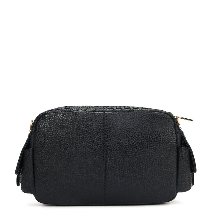 Small Mat Wax Leather Sling - Black