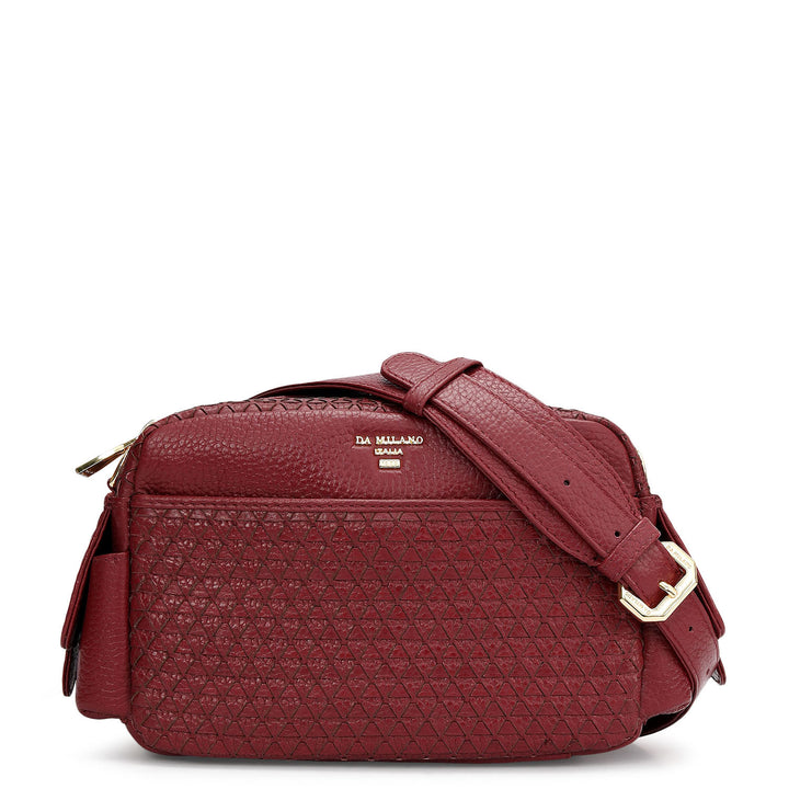 Small Mat Wax Leather Sling - Cherry