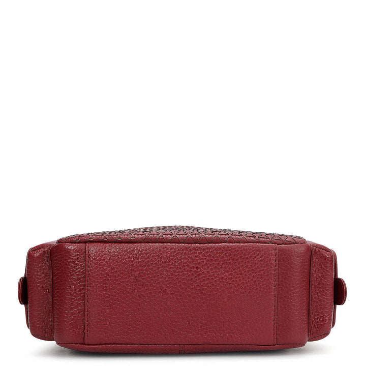 Small Mat Wax Leather Sling - Cherry