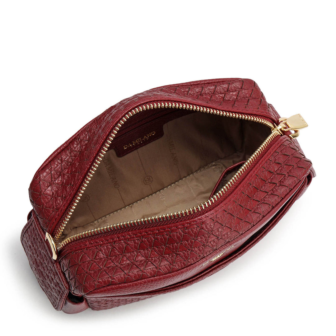 Small Mat Wax Leather Sling - Cherry