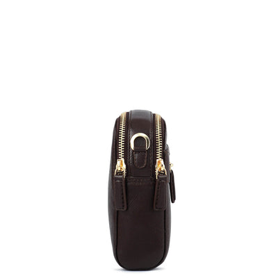Small Franzy Leather Sling - Chocolate