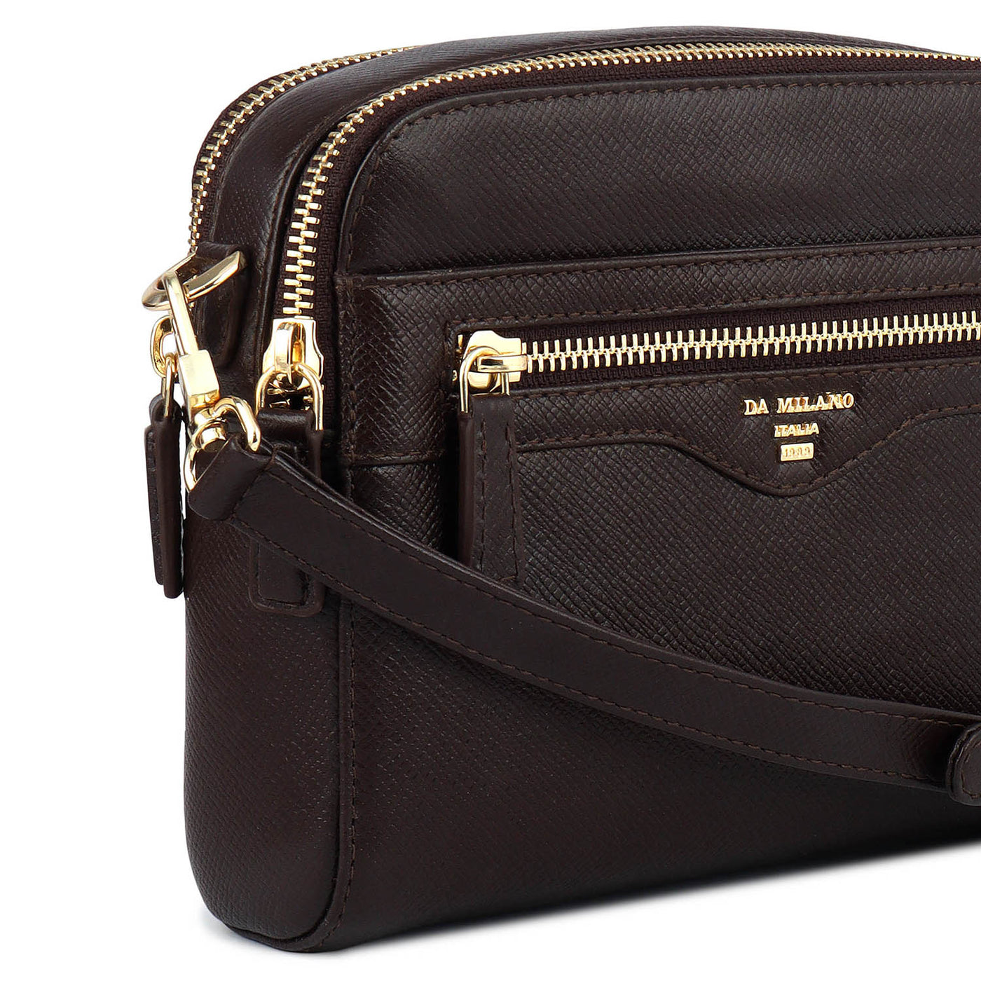 Small Franzy Leather Sling - Chocolate
