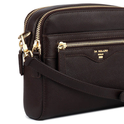 Small Franzy Leather Sling - Chocolate