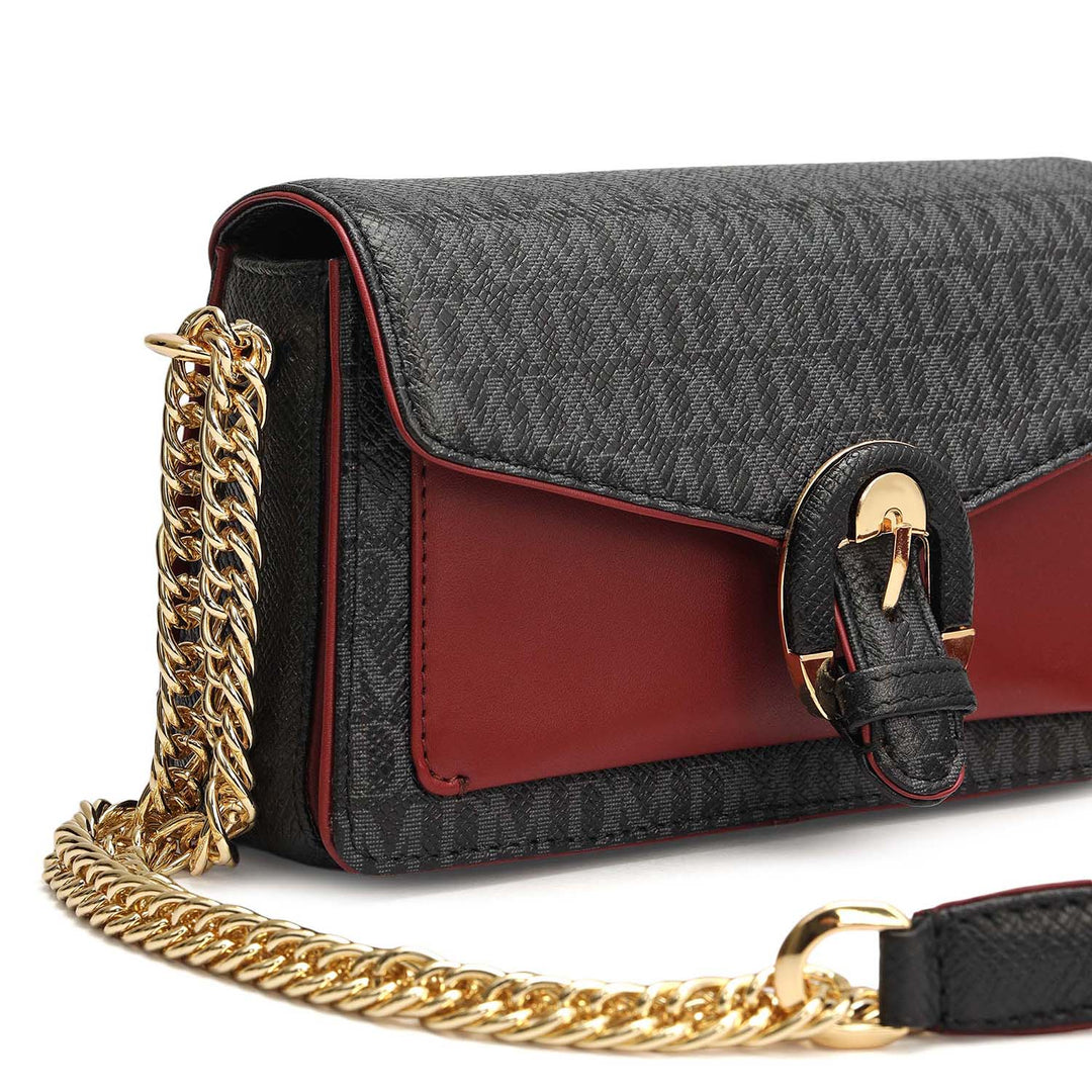 Small Monogram Plain Leather Sling - Black