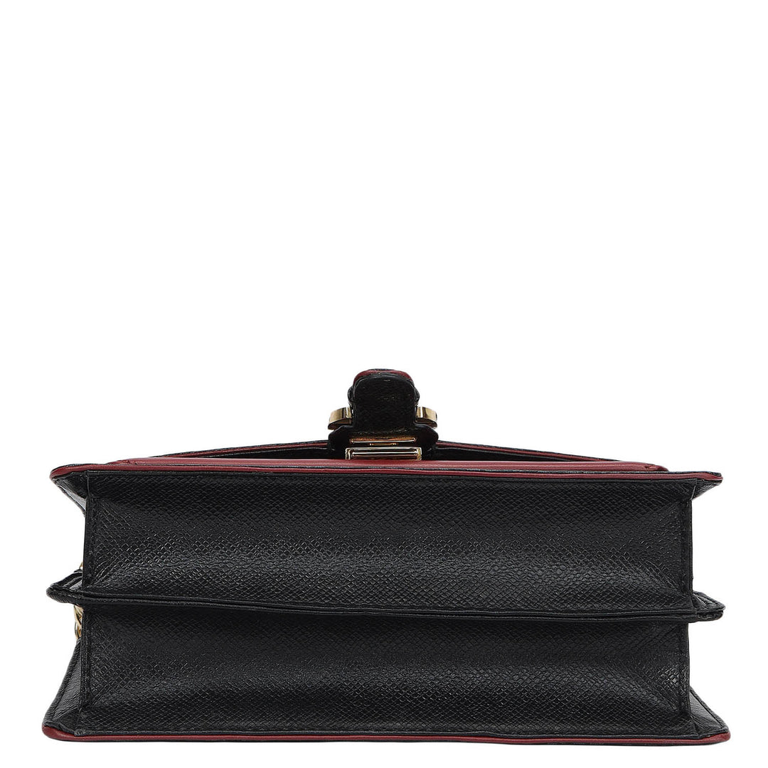 Small Monogram Plain Leather Sling - Black
