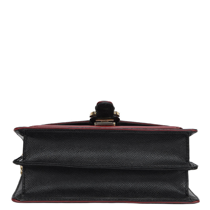 Small Monogram Plain Leather Sling - Black