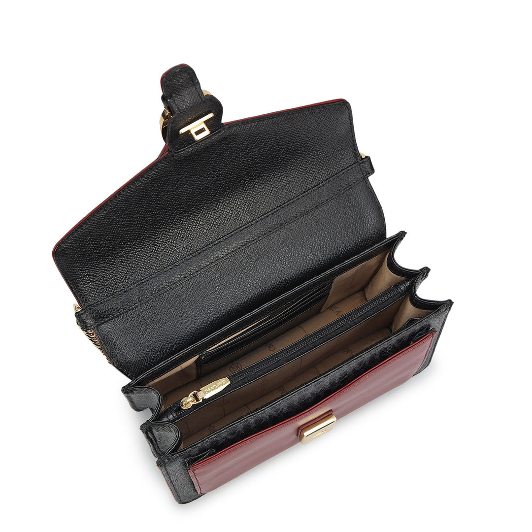 Small Monogram Plain Leather Sling - Black