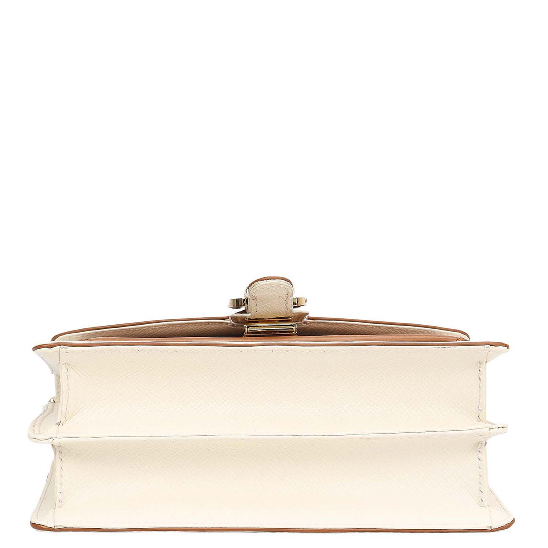 Small Monogram Plain Leather Sling - Marshmallow