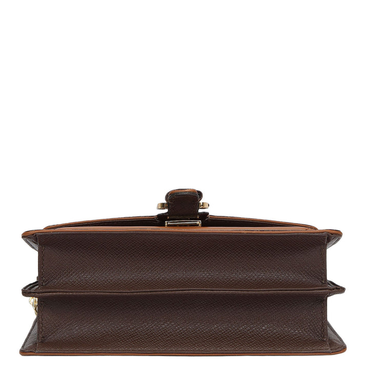 Small Monogram Plain Leather Sling - Walnut