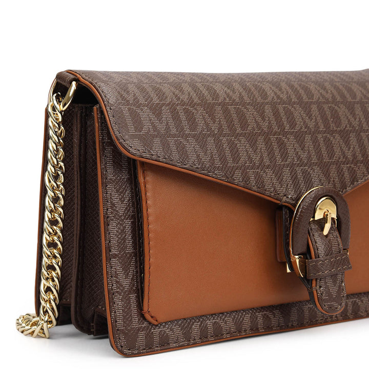 Small Monogram Plain Leather Sling - Walnut