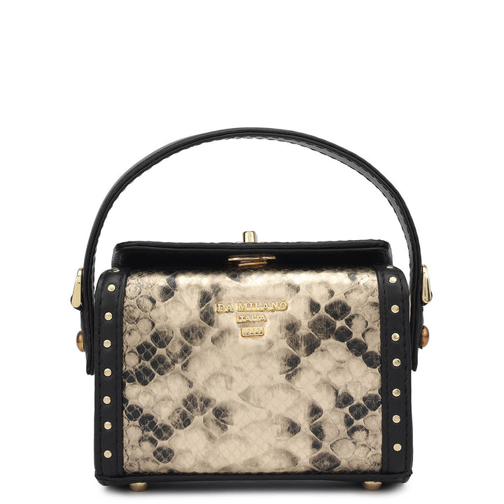Small Snake Leather Sling - Gold & Black
