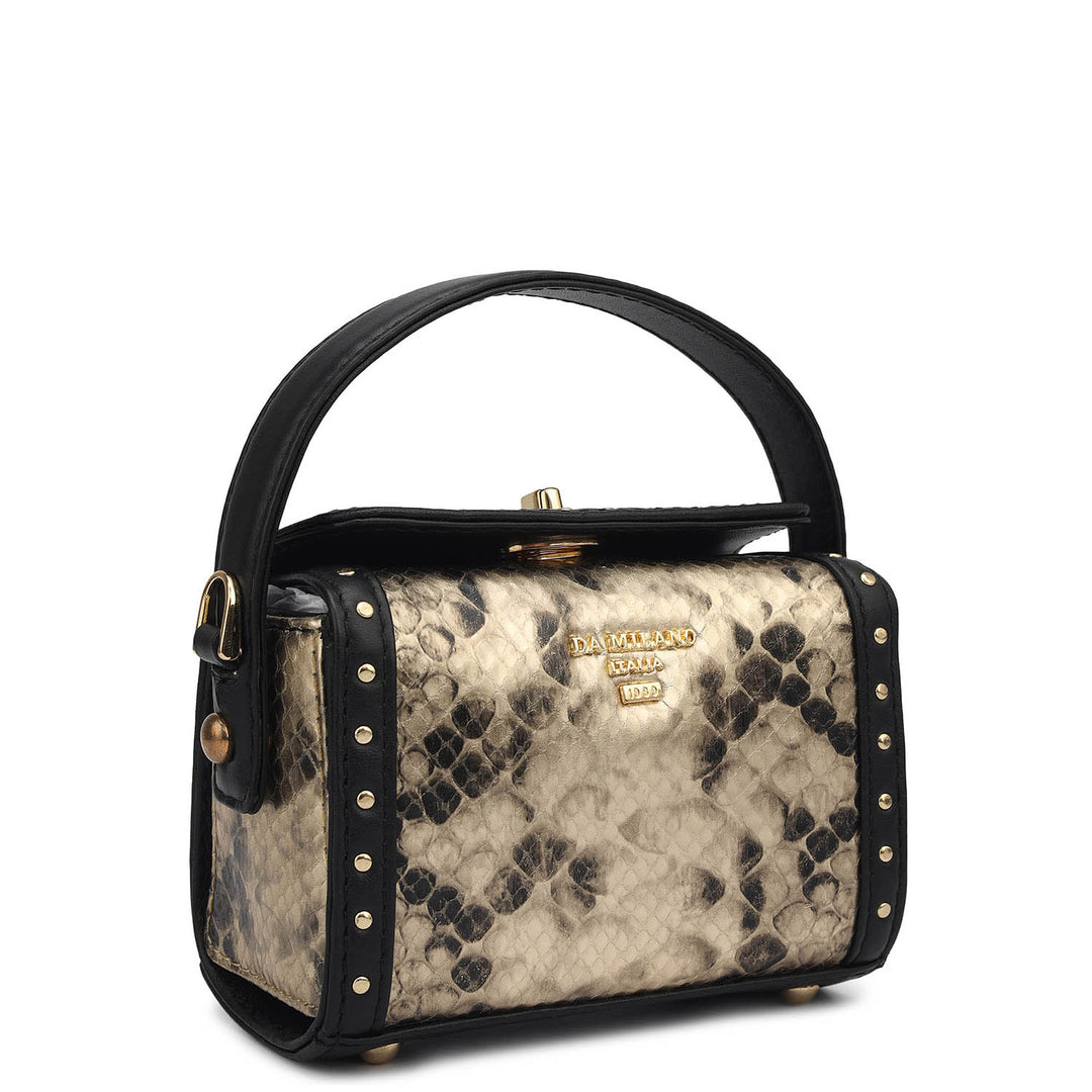 Small Snake Leather Sling - Gold & Black