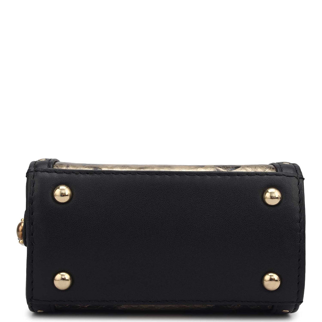 Small Snake Leather Sling - Gold & Black