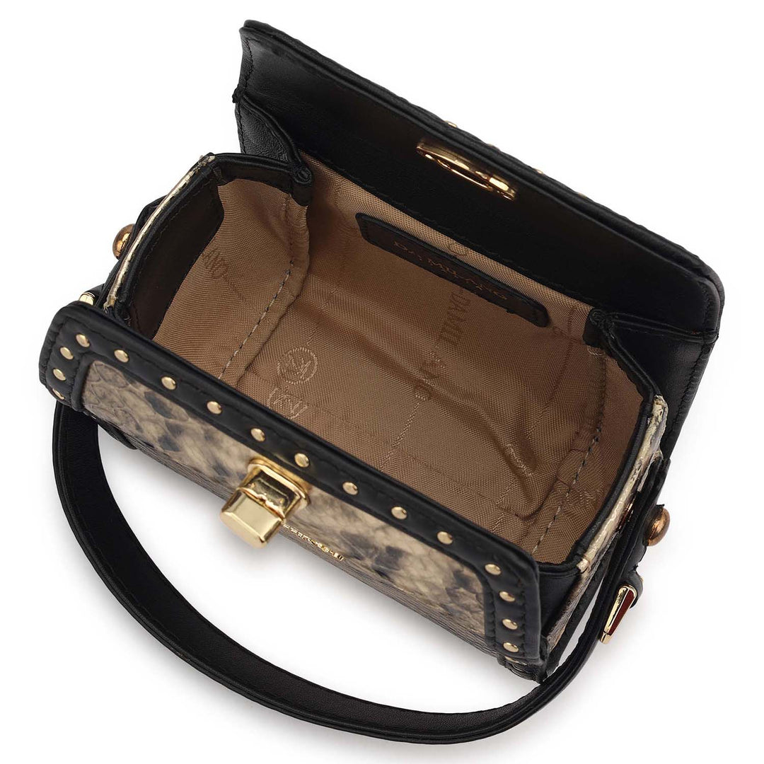 Small Snake Leather Sling - Gold & Black