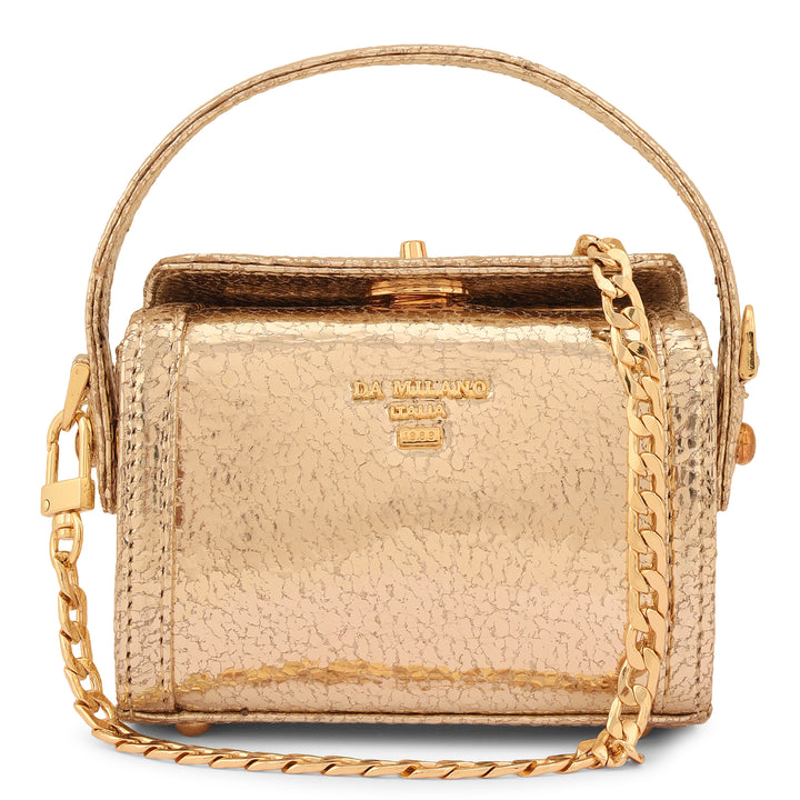 Micro Metallic Leather Sling - Gold